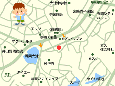 福岡市南区　保育園　野間ナーサリーアクセスマップ